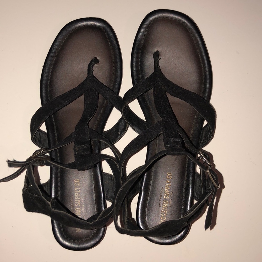 Black strapped sandals
